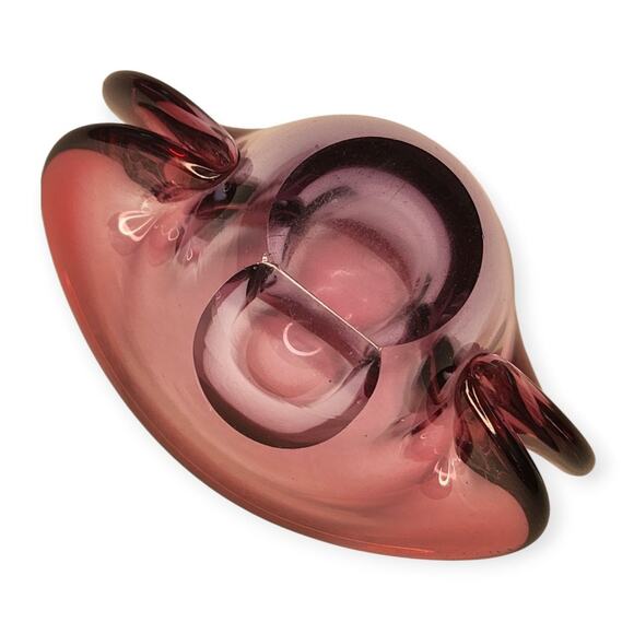 MCM Vintage Murano Seguso Dalla Venezia Purple Glass Clamshell Trinket MINT Cond - Picture 7 of 9